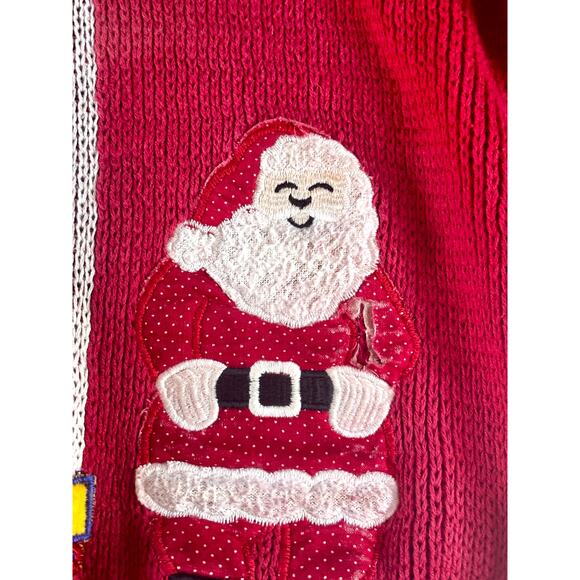 Vintage 1990s Christmas Sweater Pullover Novelty Santa Presents Holiday AS IS - Picture 9 of 16